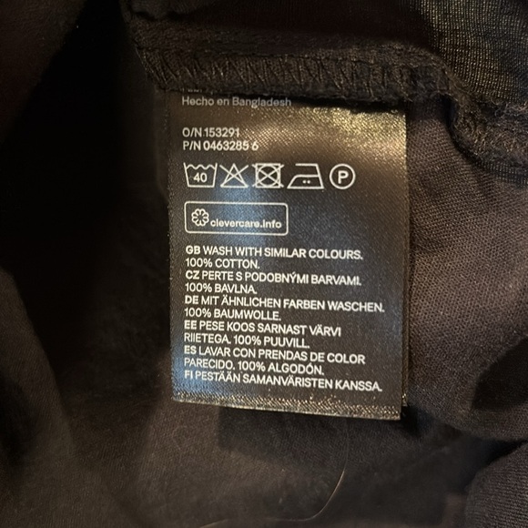 H&M Lightweight Long Sleeve Button Down Shirt Sz 10 Black - Picture 5 of 5